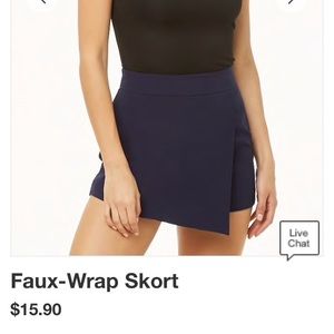 NWT Forever21 Faux Wrap Skort